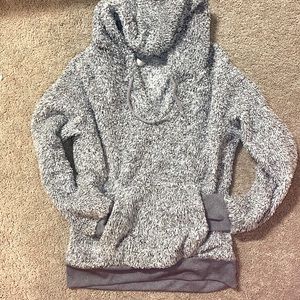 Sherpa M dark grey light grey sweatshirt with hood